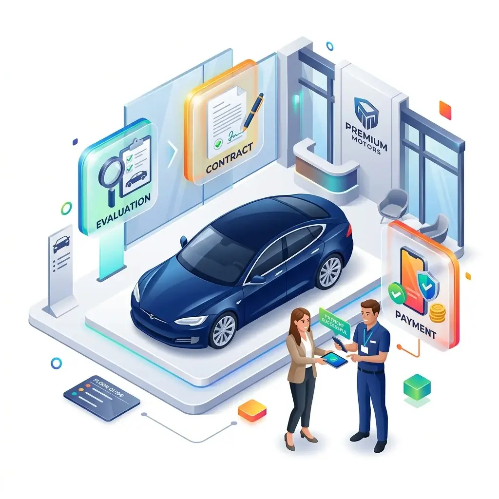 Autoverkauf Prozess 3D